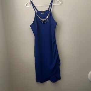 Chic Royal Blue Sleeveless Mini Dress